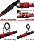 Baitcasting Fishing Rod And Reel Combo 6 Foot Or 7 Foot Two Piece Fiberglass Wrapped Carbon Fiber Rod With EVA Handle Right Hand Reel detail