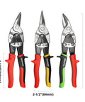 Heavy Duty Aviation Tin Snips Set Pro Grade 3 Piece 10 Inch Sheet Metal Cutters With Serrated CR-V Steel Blades Safety Lock Ergonomic Handles For Straight Left And Right Cuts