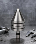 Heavy Duty Taper Pin Lathe Center With Rotating Conical Point For Woodturning Projects Shop Hardware Machine Tool Maintenance Straight Shank 12mm Alloy Steel Finish on a metal surface with measuring tools.