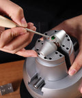 5 Inch Ball Vise Engraving Block With 360 Degree Rotation, Pro Grade Jewelry Inlay And Small Scale Engraving Kit, Includes 35 Attachments For Gemstone Inlay And Fine Detailing, Durable Chrome Plated Steel Vise For Precision Craft, holding ring inlay
