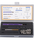 54-Piece Metric Thread Repair Kit With 304 Stainless Steel Inserts For Home, Auto, And Machinery Maintenance, Pro-Grade Insertion Set With Wire Thread Inserts, Twist Drills, Taps, And A Lug-Breaking Tool For Quick, Heavy-Duty Fixes. Open case with M4*0.7 tools and inserts.