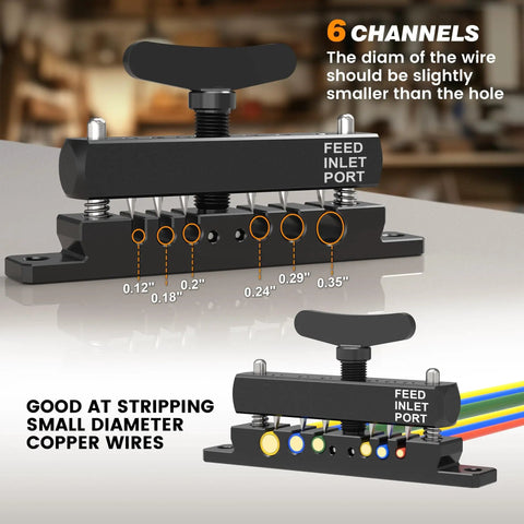 Adjustable And Portable Wire Stripper Machine For DIYers And Pros with 6 channels for small copper wires