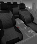 Universal Car Seat Covers Full Set With Front And Split Rear Bench, 3D Tire Embossed Interior Covers, SUV And Car, Charcoal