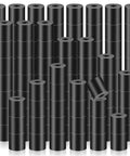 200 Pcs Black Nylon Spacers Half Inch Thick, Half Inch Outer Diameter, 0.194 Inch Inner Diameter Round Spacers displayed