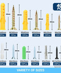 All In One Drywall Anchors And Screws Kit 6 Size Plastic Wall Anchors With Phillips Flat Head Wood Screws 130 Piece Assortment