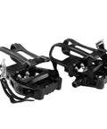Dual Function SPD Bike Pedals With Toe Clip Straps Cage For 9/16 Inch Axle, Clipless On One Side And Platform On The Other