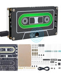 10 Minute Sound Recorder Soldering Kit With LED Lights components and assembled view showing DIY audio recorder parts