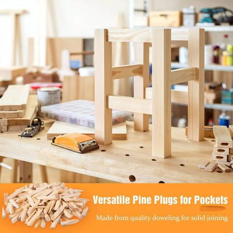 150 Piece Solid Wood Pocket Hole Plugs Set For Screws Three Eighths Inch Dowels Pine Hardwood Filler For Pocket Hole Jig