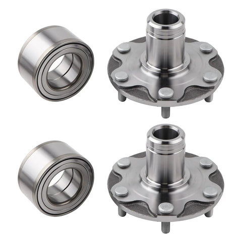 Two Front Wheel Hub Bearing Assemblies With ABS Sensor For Toyota 4Runner 1996 To 2002 Sequoia 2001 To 2007 Tacoma 1995 To 2004 And Tundra 2000 To 2006 Replacement 4350204040 9036954001