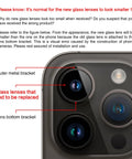 Back Camera Lens Glass Replacement Kit For iPhone 14 Pro Max 6.7 Inch with label pointing to parts needing replacement