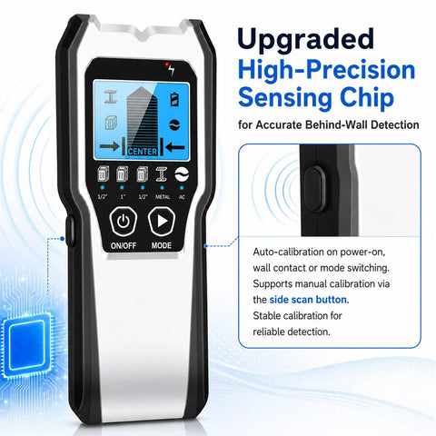 Straight Up Reliable Stud Finder Wall Scanner Five In One Upgraded Drywall Detector With Bright Lcd Panel And Sharp Audio Alerts For Locating Wood Metal Ac Wire Pipes And Joists Dead On Target