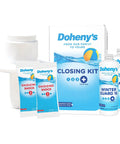 Pro Winterizing Pool Closing Kit For Above Ground And Inground Pools Up To 15000 Gallons Bundle with shock and algaecide chemicals.
