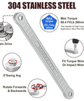 Offset Extension Wrench for Tight Spaces, Impact Ready with 3/8, 1/4, 1/2 Inch Square Drive Adapters, Stainless Steel