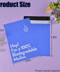 10x13 Inch Biodegradable D2W Poly Mailers 50 Pack Blue Compostable Shipping Bags Eco Friendly Waterproof Self Sealing Envelopes