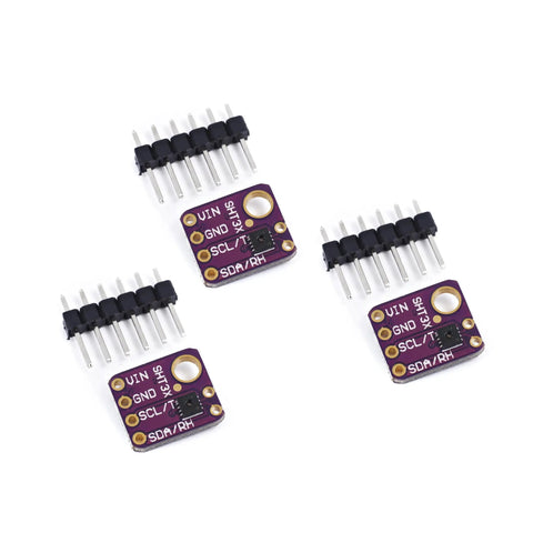 Arduino Friendly SHT31 Temperature Humidity Sensor Module I2C 2.4V-5.5V Pack of 3, shown with pins, ideal for DIY projects.