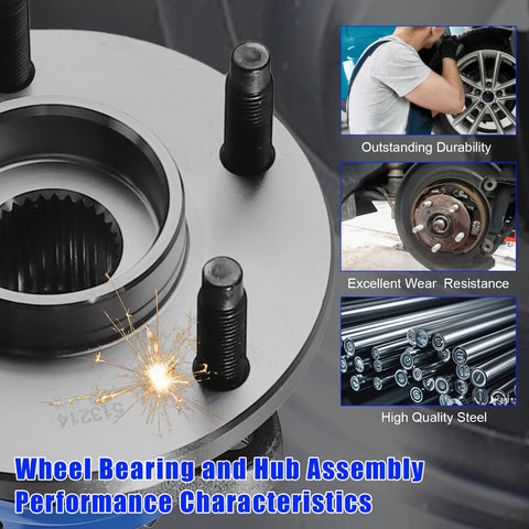 Front Wheel Hub Bearing Assembly Direct Fit Easy Install 5-Lug With ABS Compatible With Chevy, Pontiac, Saturn, Cobalt, HHR