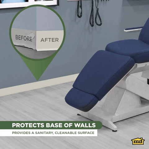 4 Inch By 60 Feet Dry Back Vinyl Wall Base With Toe Flexible Molding Trim For Floors And Baseboards Almond Color Easy Install Durable Finish in a medical office.