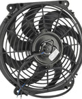 Awesome 11 Inch Electric Radiator Cooling Fan With Shroud, showcasing black reversible fan blades and mounted support structure.