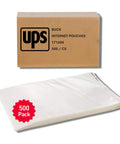 500 Pack 6.5X10 Shipping Label Sleeves Dead Simple Self Adhesive Packing Slip Pouches on display with box.