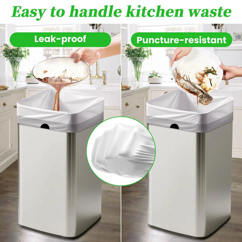 15 Gallon Tall Kitchen Trash Bags With Beefy Drawstring Handles Two Layer Thick Extra Strong And Leak Proof Unscented Recyclable Liners