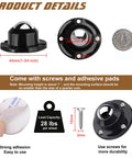 PlusRoc 4-pack 1-inch self-adhesive caster wheels; black, low-profile swivel with screws and pads