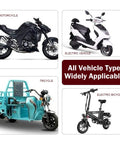 Universal Motorcycle Throttle Mounts displayed with motorcycles, scooters, tricycles, and electric bikes for various vehicle types.