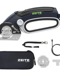 Zeite Deepcut 3/8" Cordless Electric Cardboard Cutter With Led Light And Rechargeable Power, includes case and spare blade.