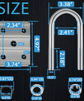 Dimensions and components of Heavy Duty Trailer U Bolt Kit For 3500 Lbs Axles, 2 And 3 Eighths Inch Round Axle With 1 And 3 Quarters Inch Leaf Springs