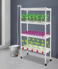 4 Layer Hydroponics Growing System With Water Pump And Timer, 108 Plant Sites Indoor Garden Kit setup with plants indoors