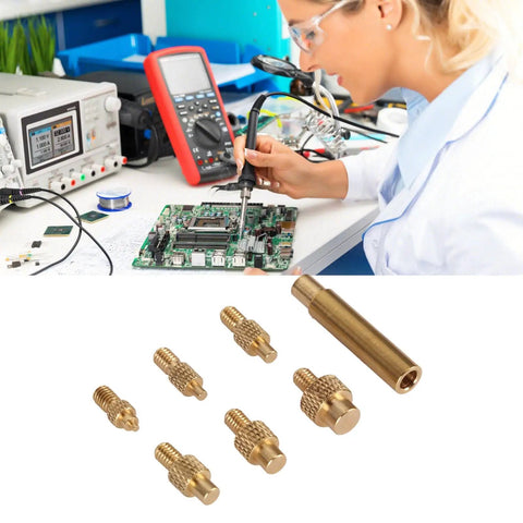Soldering Iron Tips M8 Universal 936 Soldering Iron Head Heat Set Insert Tip With One Quarter Inch Replacement Solder Tips Kit