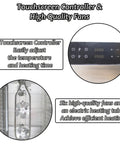 Touchscreen controller and six high-quality fans in Heavy Duty Forty Tier Food Dehydrator With Stainless Steel Mesh Trays.