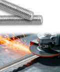 Top Shelf M5 Threaded Rods 250 Millimeter Fully Threaded Stainless Steel Studs Rust Resistant Heavy Duty Hardware Fasteners during grinding.