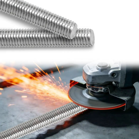 Top Shelf M5 Threaded Rods 250 Millimeter Fully Threaded Stainless Steel Studs Rust Resistant Heavy Duty Hardware Fasteners during grinding.