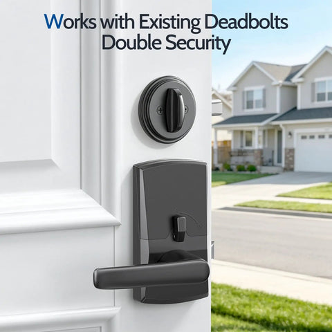 Top Shelf Keyless Entry Door Lock With Backlit Numeric Pad And Rock Solid Handle, Digital Code Access For Front Doors, Heavy Duty Aluminum Build With Weather Proof Coating And Easy As Pie Setup To Keep Your Place Dead Nuts Secure