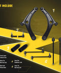 Mitsubishi Front Suspension Kit 10 Piece Upgrade For Lancer 08-17 And Outlander 07-20 with control arms, tie rods, sway bars