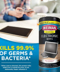 Disinfecting Tech Wipes 99.9 Percent Germ Killer For Phones, Laptops, Keyboards, Tablets, Lenses And Glasses With Microfiber Towel; 30 Count, 2 Pack, Cleans Screens, Fingerprints, Dirt, And Grease.
