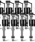 Heavy Duty Eight Count Toilet Fill Valve Replacement Kit Black adjustable valves for smooth flushing, 8 to 13 inch height.