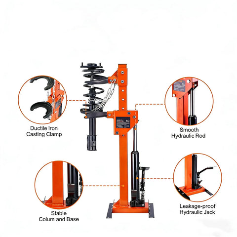 Hydraulic Foot Pump Spring Compressor For Cars, SUVs And Trucks Beefy Heavy Duty Coil Spring Tool with detailed features