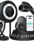 Level 2 EV Charger For Home Use, 11.5kW Fast 50A Charging Station with 27.3ft Cable, J1772 Wall Charger, Smart WiFi App, 240V NEMA 14-50