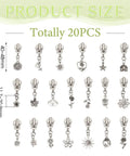Flower Metal Zipper Pull Replacement Sliders Set 20 Pcs Durable Alloy With Platinum Finish for various crafts and apparel
