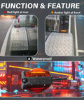 Two Piece 7 LED Fender Lights Kit for trailers prewired dual side assembly red amber turn signals waterproof trailer marker lights