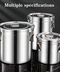 Pantry Game Changer 304 Stainless Steel Airtight Food Storage Canister in three sizes for dry goods organization.