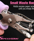 Two Pack Handheld Hole Punch Set with 1/8 and 1/4 Inch Holes includes metal punch with small waste rack for paper projects.