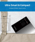 Smart Digital Kitchen Scale With 23 Nutrients Tracking For Weight Loss, compact size in pocket with dimensions shown