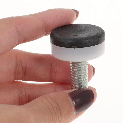 Close-up of Adjustable M10 Furniture Leveling Foot with ABS and iron insert showing tread detail.