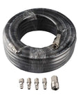 Beefy 15M Flexible Rubber Air Hose Kit Rated 900 PSI With 5PC Accessory Bundle For Tire Inflation coiled hose and fittings