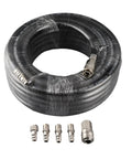 Built Tough Rubber Air Hose With All Season Flex And Straight Shooting Pneumatic Air Compressor Tubing for shop use, 30m with connectors.