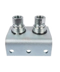 Getanye TL39-B 1/2'' NPT hydraulic quick-release coupling bracket with two silver push/pull couplers