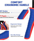 Close-up of 6 In 1 Ratchet Crimping Tool Set With Interchangeable Dies handle showing ergonomic, non-slip TRP rubber and PP plastic.
