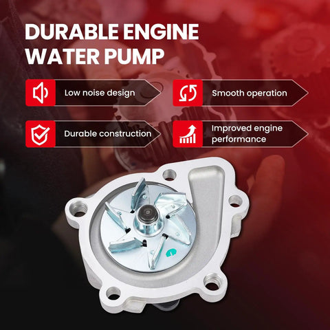 Premium Engine Water Pump For Kia Optima Rondo Sorento Sportage 2011 Through 2021 Heavy Duty Gas Motor Cooling Replacement, close-up view.